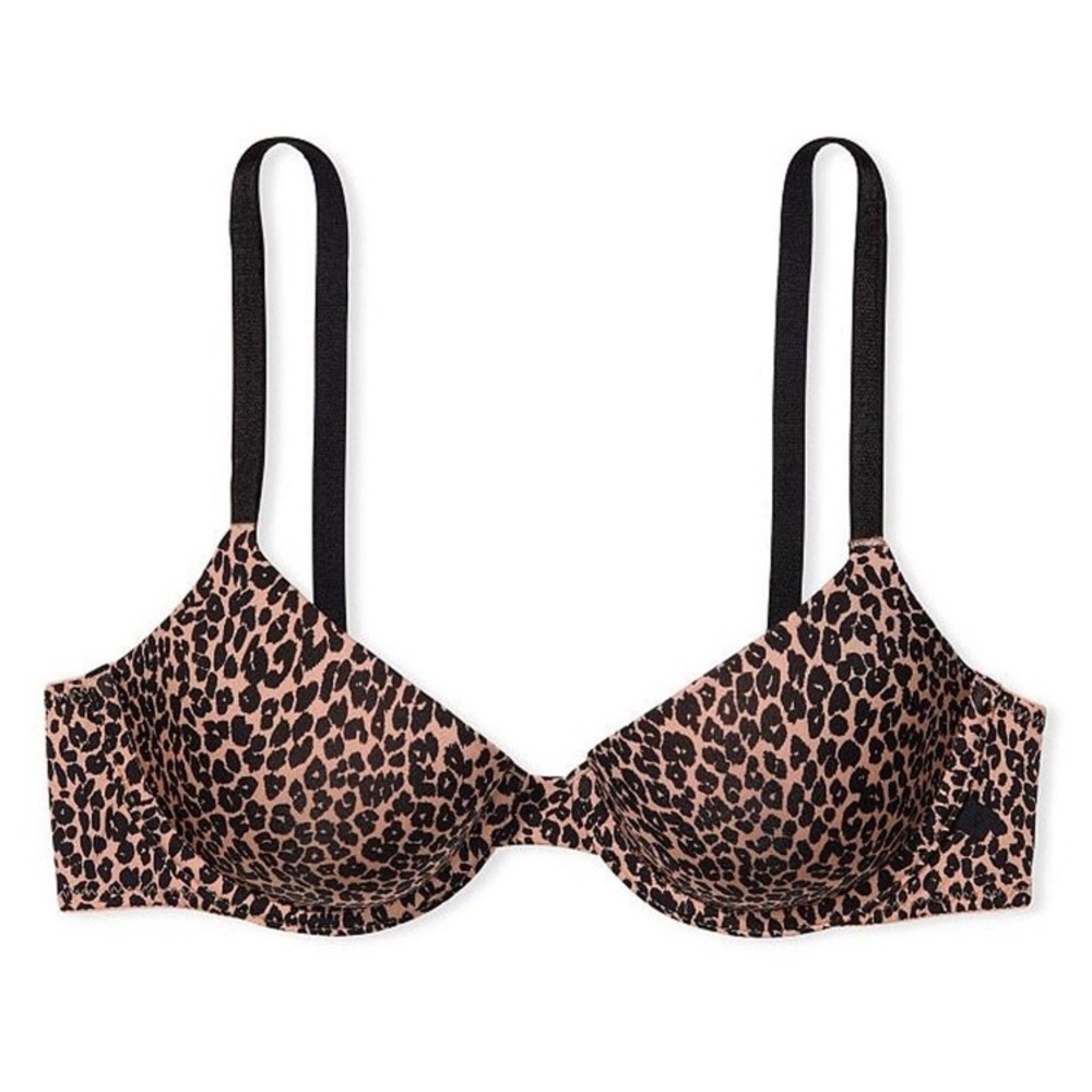 NWT Victoria's Secret Smooth Lightly Lined T-Shirt Bra In Nude Leopard 36 DD